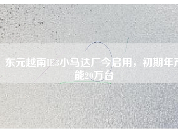 東元越南IE3小馬達(dá)廠今啟用，初期年產(chǎn)能20萬臺