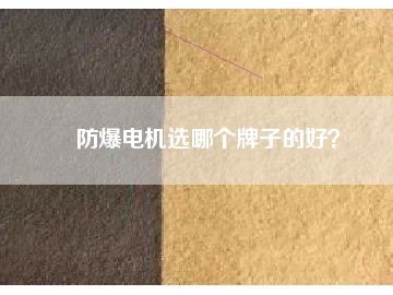 防爆電機選哪個牌子的好？