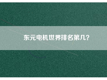 東元電機世界排名第幾？