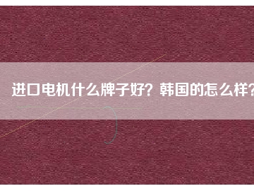進口電機什么牌子好？韓國的怎么樣？