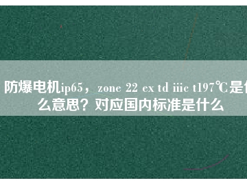 防爆電機(jī)ip65，zone 22 ex td iiic t197℃是什么意思？對(duì)應(yīng)國(guó)內(nèi)標(biāo)準(zhǔn)是什么