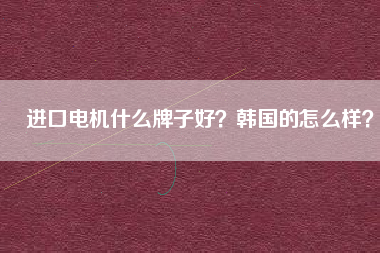 進口電機什么牌子好？韓國的怎么樣？