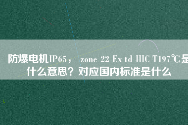防爆電機(jī)IP65， zone 22 Ex td IIIC T197℃是什么意思？對(duì)應(yīng)國(guó)內(nèi)標(biāo)準(zhǔn)是什么