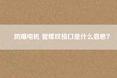 防爆電機(jī) 管螺紋接口是什么意思？