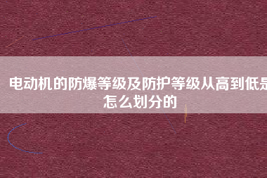 電動機的防爆等級及防護(hù)等級從高到低是怎么劃分的