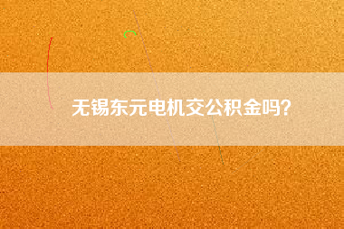無(wú)錫東元電機(jī)交公積金嗎？