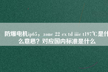 防爆電機(jī)ip65，zone 22 ex td iiic t197℃是什么意思？對(duì)應(yīng)國內(nèi)標(biāo)準(zhǔn)是什么