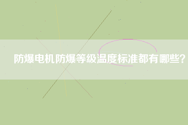 防爆電機(jī)防爆等級溫度標(biāo)準(zhǔn)都有哪些？