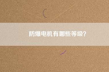 防爆電機(jī)有哪些等級(jí)？
