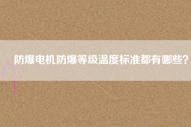 防爆電機(jī)防爆等級(jí)溫度標(biāo)準(zhǔn)都有哪些？