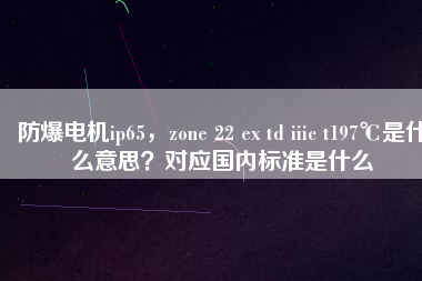 防爆電機(jī)ip65，zone 22 ex td iiic t197℃是什么意思？對(duì)應(yīng)國內(nèi)標(biāo)準(zhǔn)是什么