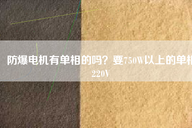 防爆電機(jī)有單相的嗎？要750W以上的單相220V